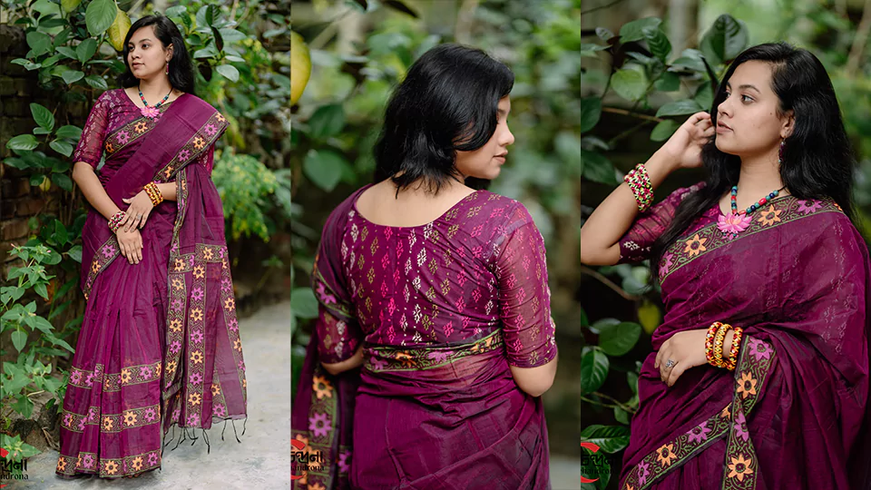 Jam Semi Moslin Saree