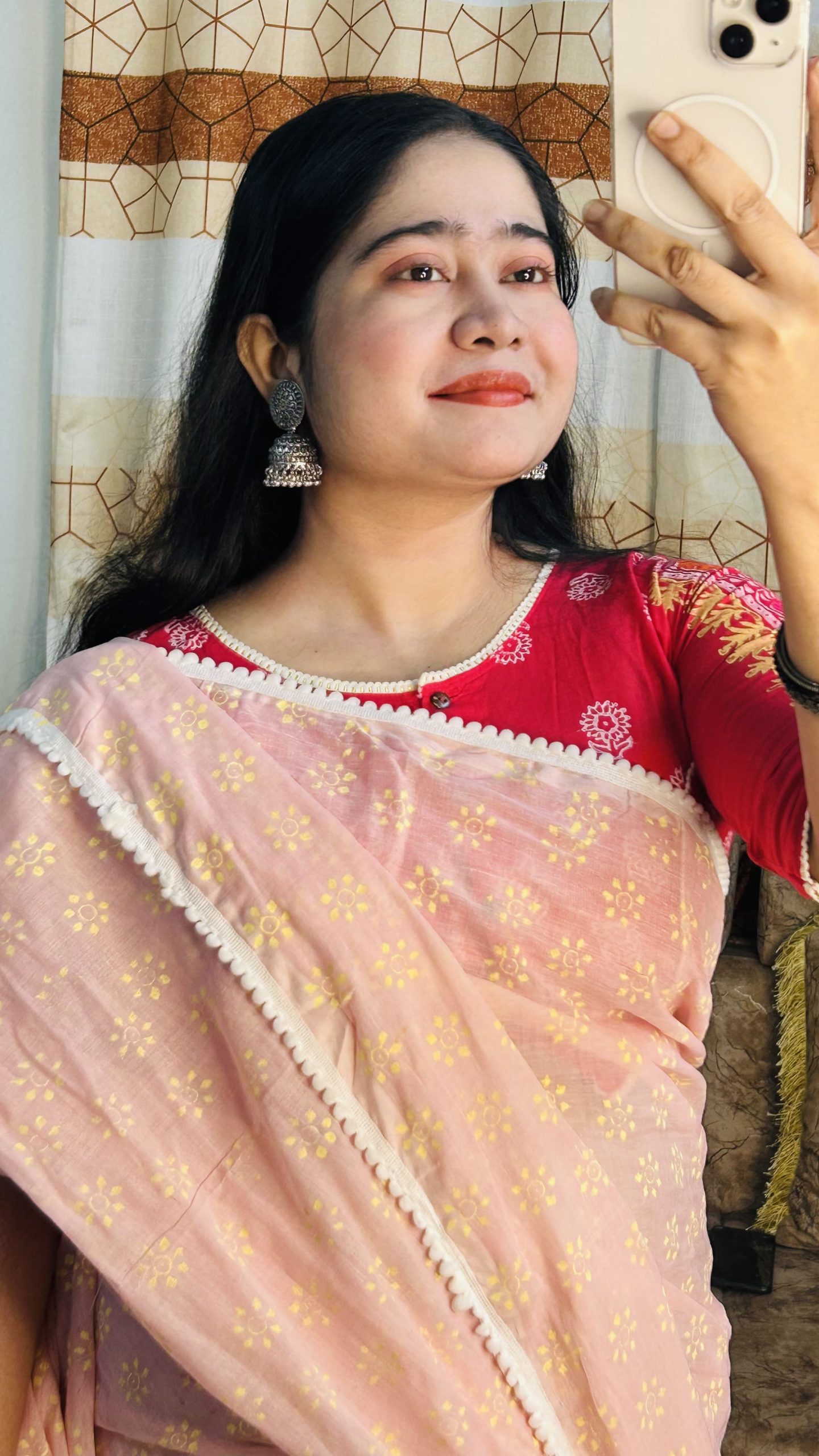  প্রিমিয়াম কোয়ালিটি পিওর কটন শাড়ি সুতি শাড়ি ()