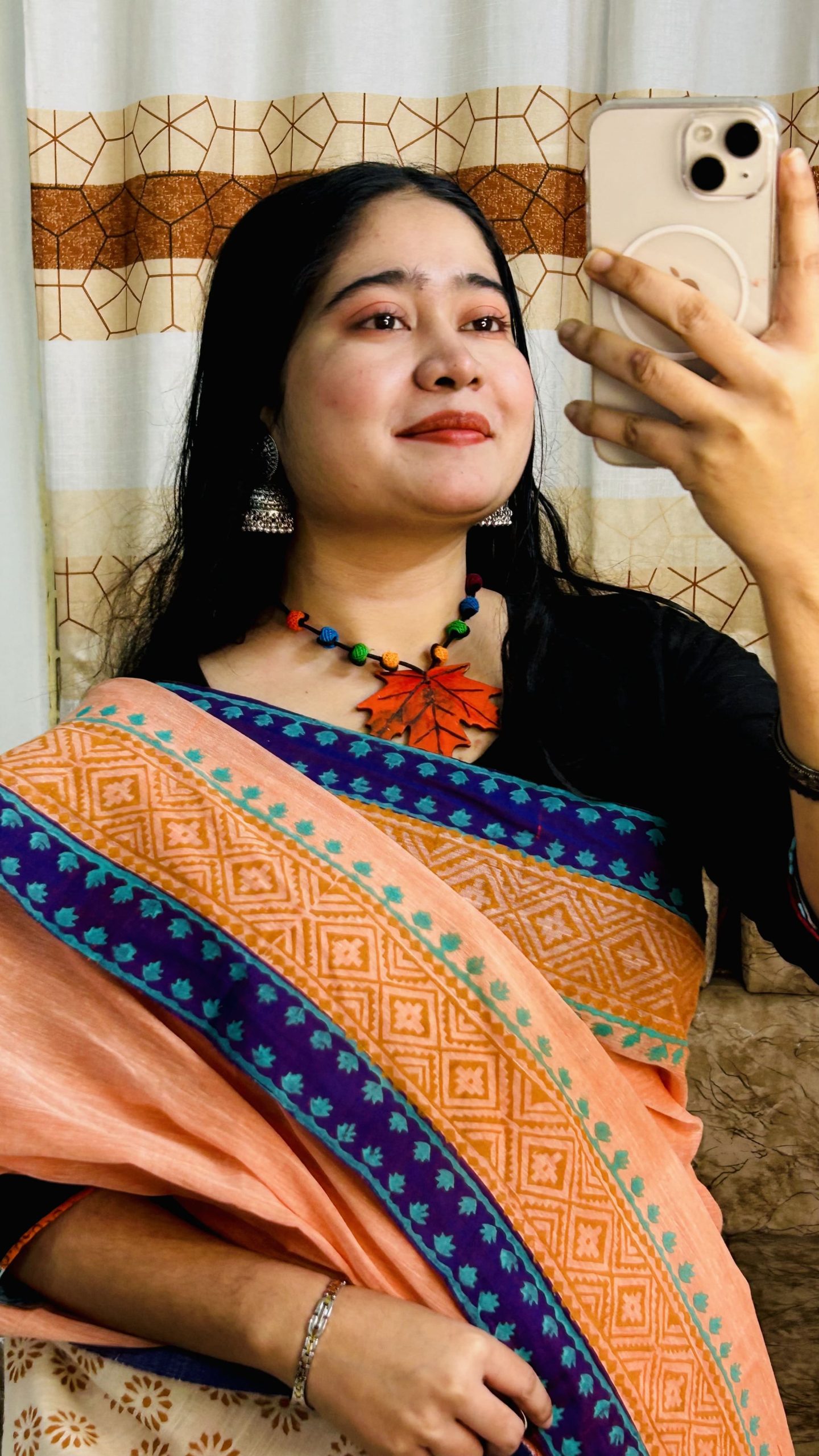 ব্লকপ্রিন্ট সুতি শাড়ি ()